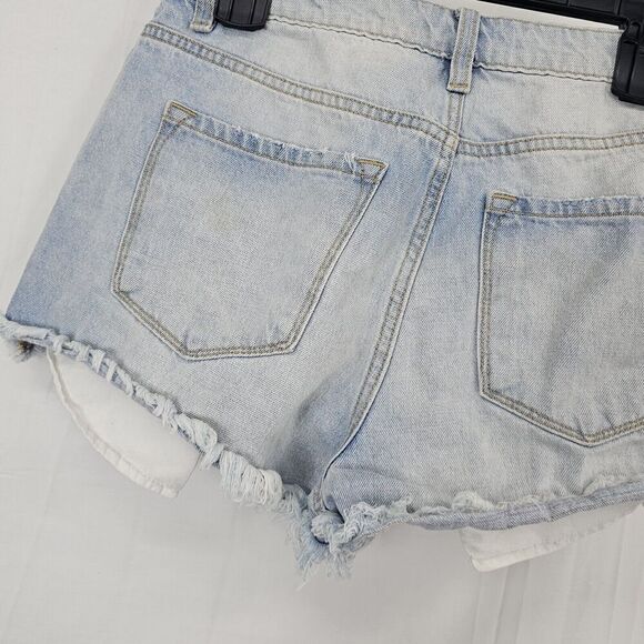 KanCan Women's High Rise Distressed Denim Shorts KC9225L Colored Threads 7/27 - Picture 8 of 10